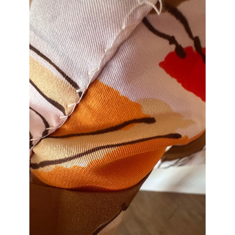 Vintage Lady Manhattan 70s Abstract Chevron Dagger Collar Blouse Orange Red - Picture 6 of 15